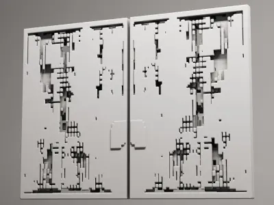 Futuristic Walls and Panels 3D model