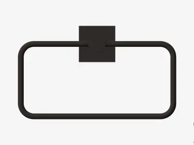 Towel Holder - Hand - Luxury - Round - Square Plate Low-poly 3D model