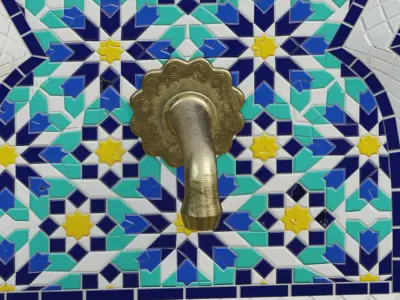 Traditional Moroccan mosaic fountain 3D model