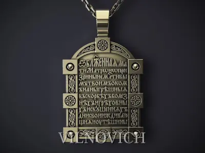 ORTHODOX PENDANT WITH PRAYER MATRONA OF MOSCOW 3D print model