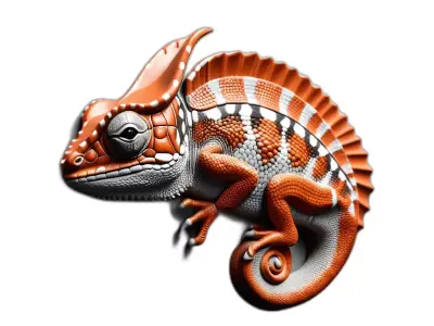 Detailed Exotic Veiled Chameleon Model Low-poly 3D model