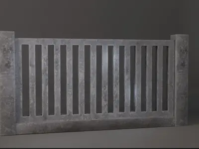 Old  concrete Fences pack Low-poly 3D model