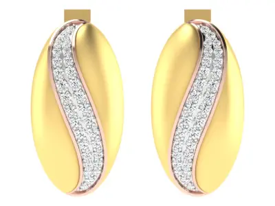 Solitaire Women Drop Earring 3dm STL OBJ FBX Render Details 3D print model 12