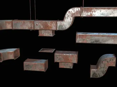 Ventilation Modular PBR 04 Low-poly 3D model