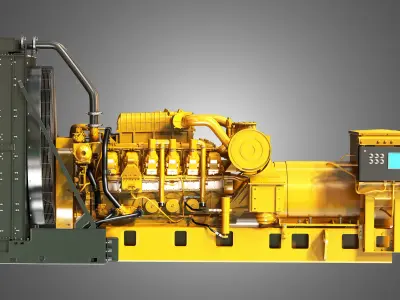 3512 Engine - V12 Diesel Generator Engine 3D model