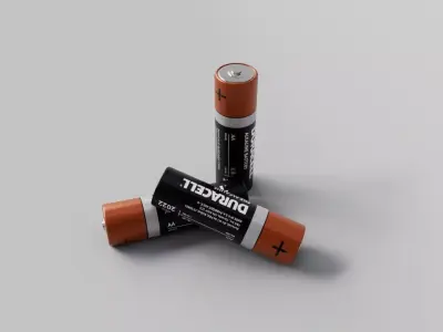 AA Battery 3D Model PBRTextured  LowPoly  Game Ready Low-poly 3D model