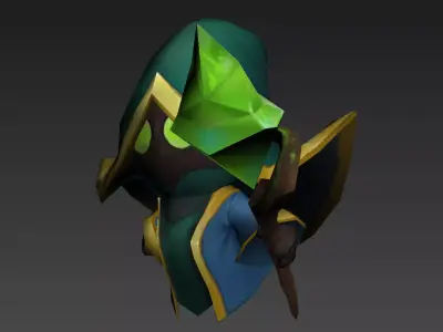 Cartoon version of the mage Low-poly 3D model