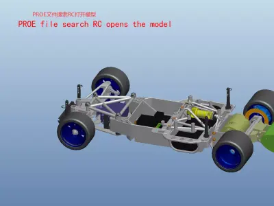 RC flat sports car model 3D model