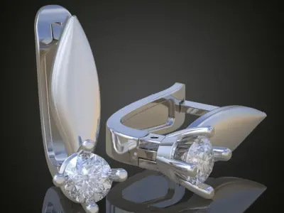 Earring 3D model 3D printable model 0150-10 3D print model