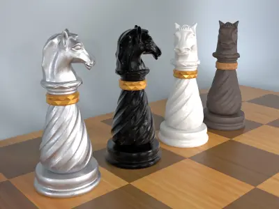 Knight 3D Luxury Chess Pieces 3D Print Model 3D print model 3D print model
