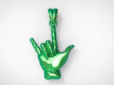  Love You Sign Pendant Necklace Jewelry Charm 3D print model