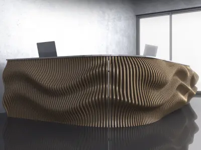 Parametric Wavy Wooden Furniture 12 -  CNC files for cutting 3D model