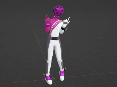 Boon Pink - Boonboomger Low-poly 3D model