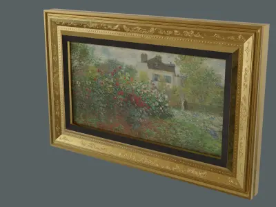 Antique Baroque Painting Frame Low-poly 3D model