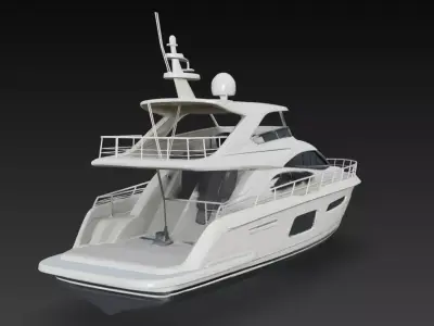 Modern Luxury Flybridge Motor Yacht 3D Model 3D print model