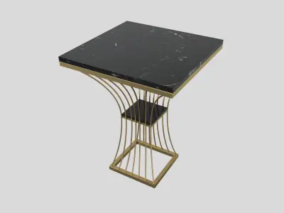 2-Tiered White Side Table 3D model