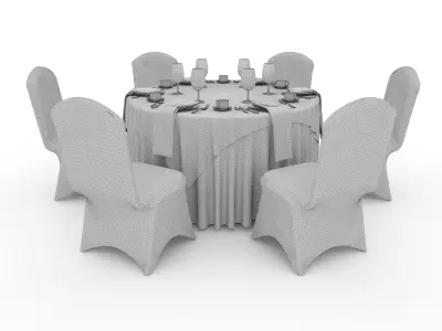 Banquet Table and Chair 34 3D model