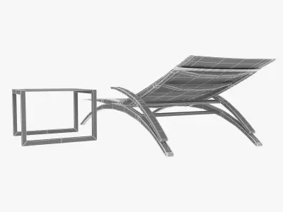 Royal botania o-zon lounger and ninix side table 3D model