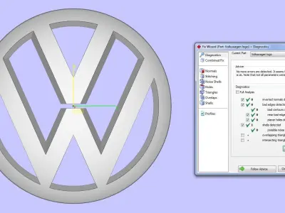 Volkswagen logo create in Rhinoceros 3D model