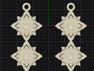 Earrings Lay-Praca-yam pattern Free 3D print model