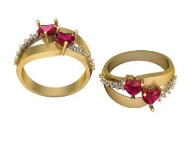 stylish heart ring  PANDANT 3D PRINTABLE MODAL  3D print model