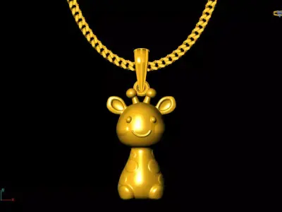 cute animal pendant charms - one inch pendant 3D print model