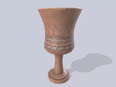Clay pot Low-poly 3D model