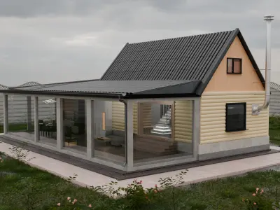 House with sash windows 3D model