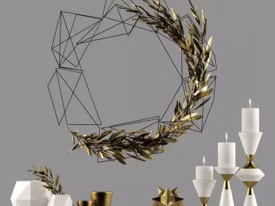 gold olive accessory 3D model