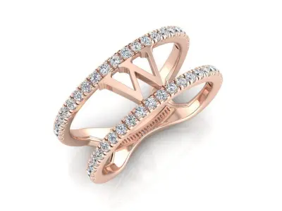 Jewelry Alphabet Ring W  3D print model