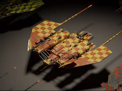 Procedural Spaceship Generator Free low-poly 3D model