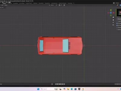 Low Poly Fiat Panda inspired Rigged Car 3D model