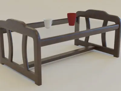 Table - Glass Low-poly 3D model