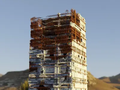 Destroyed building  3D model