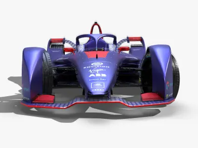 Virgin Formula E 2020 Low-poly 3D model