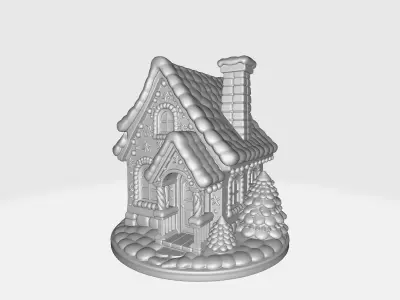Cozy Gingerbread House Detailed Holiday Christmas  Decor  3D print model