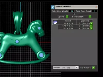  Gold rocking horse pendant 3D printable model  3D print model