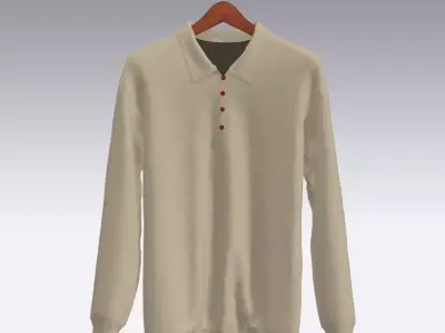Sweater polo shirt on hanger Low-poly 3D model