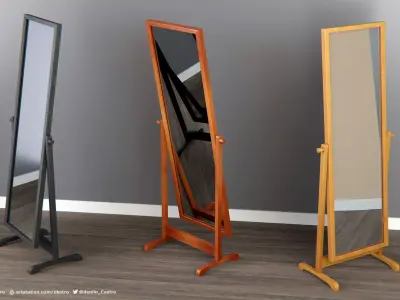 Rotating Mirror - 4k Textures - 3 different materials 3D model