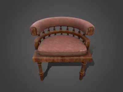 Old Chair  Low-poly 3D model