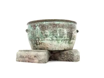 Ancient Steel Cauldron Low-poly 3D model