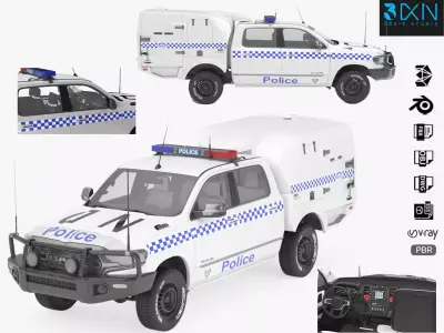 Police Paddy Wagon Dodge RAM 1500 With Interior 3D model