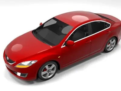 MAZDA 6 4DOOR 2009 LOWPOLY Low-poly 3D model