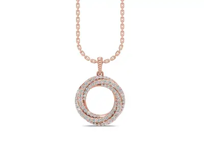 Sparkling Circular Pendant with Diamond 3D print model