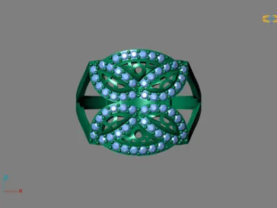 STL 3DM Women Ring Womens Ring Diamonds With Stone Model 3D print model