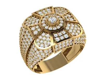 Diamond Square Ring 4054 3D print model