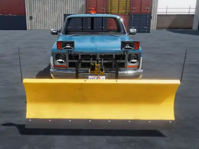 Snow plow generic pickup truck unity asset Low-poly 3D model