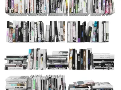 Books 150 pieces 4-1-1 Low-poly 3D model