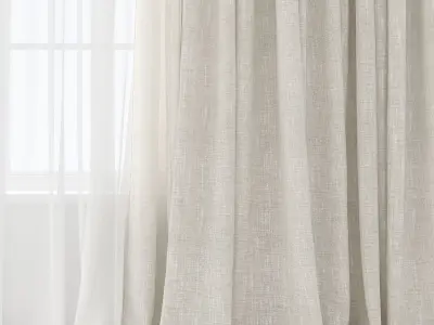 Curtains 47 Linen 3D model