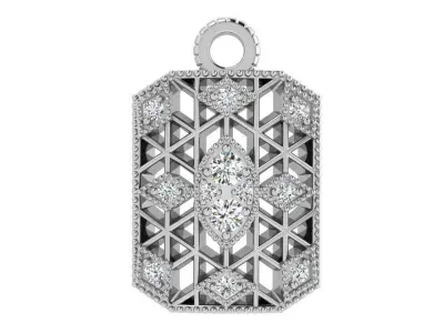 Emerald Shape Pendant 3688 3D print model